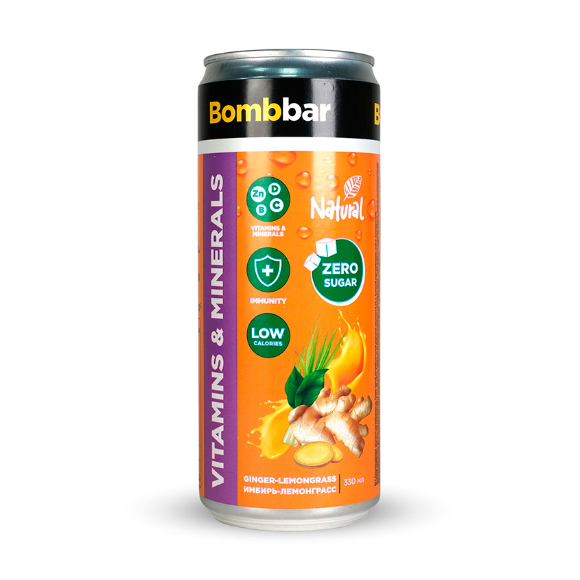 Напиток безалкогольный `BOMBBAR` лимонад со вкусом имбиря и лемонграсса 330 мл