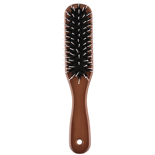 Щетка для волос `LADY PINK` `BASIC` массажная с деревянной ручкой прямоугольная