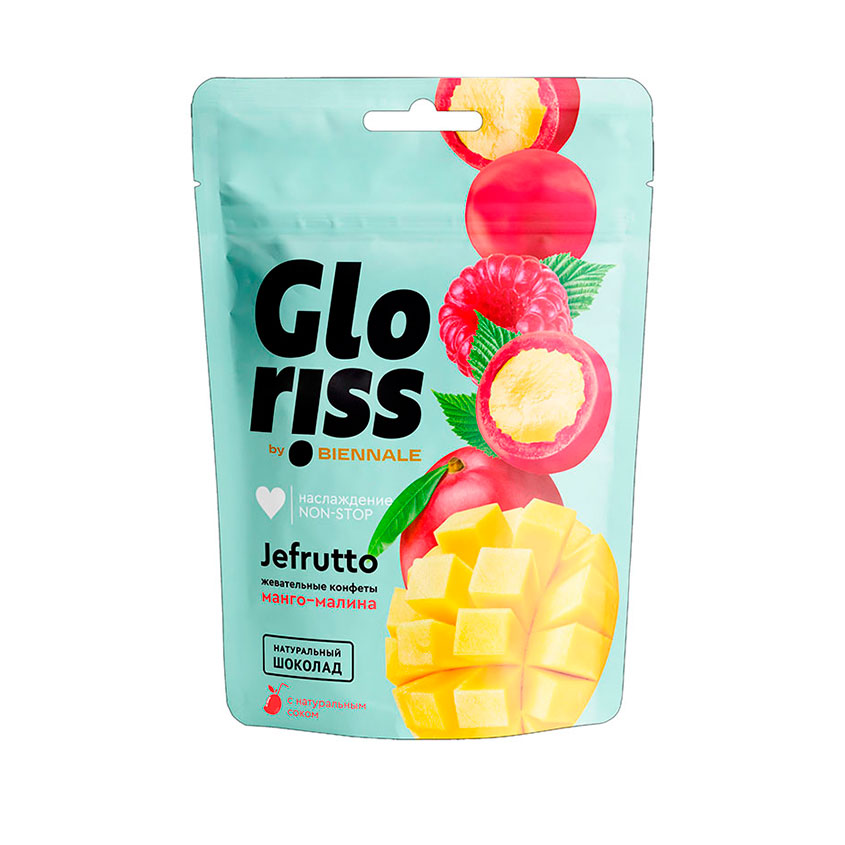 Жевательные конфеты GLORISS Манго и малина 75 г жевательные конфеты gloriss jefrutto манго малина 75г