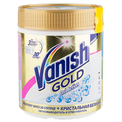 

Пятновыводитель и отбеливатель для белья VANISH GOLD OXI ACTION порошок для белого белья 500 г