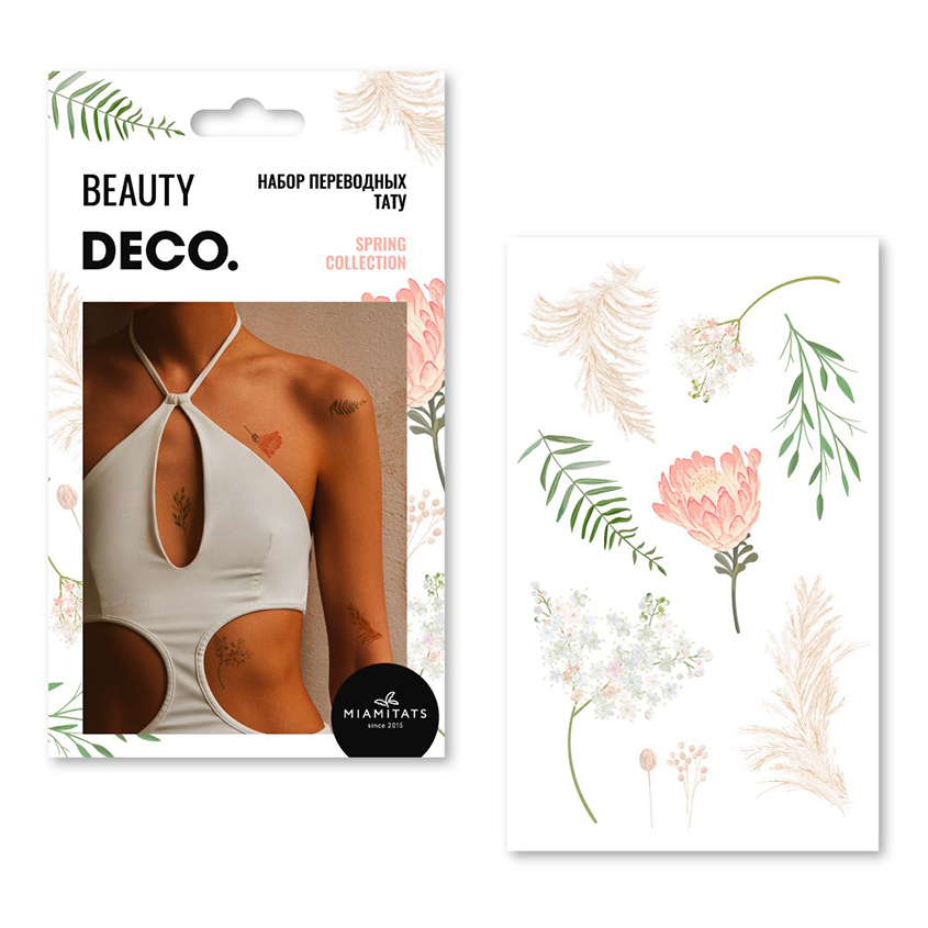 Набор татуировок для тела `DECO.` SPRING by Miami tattoos переводные (Flowers)