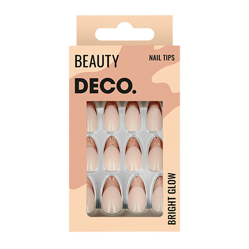 

Набор накладных ногтей DECO. BRIGHT GLOW bronze 24 шт + клеевые стикеры 24 шт