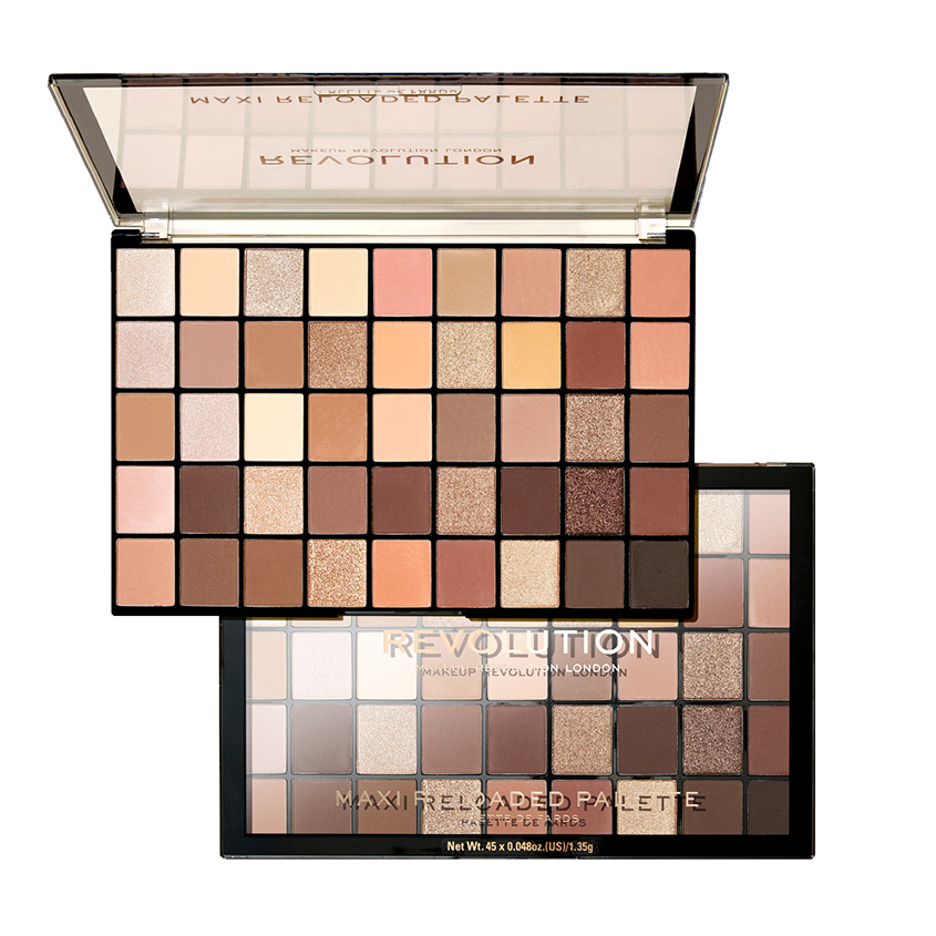 REVOLUTION Палетка теней для век REVOLUTION RELOADED MAXI тон ultimate nudes палетка теней для век maxi reloaded eyeshadow palette nudes