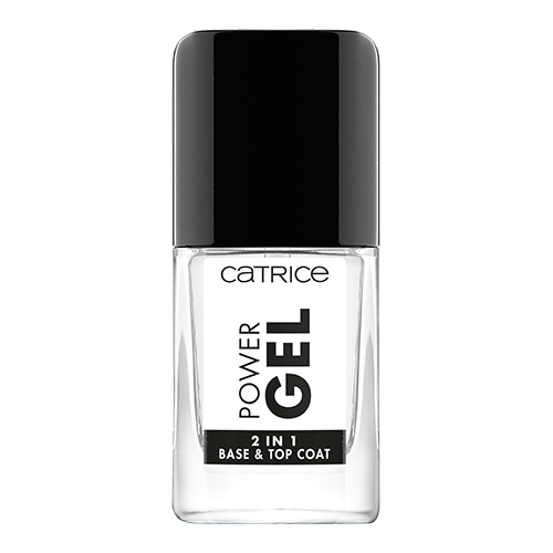 База и верхнее покрытие для ногтей CATRICE POWER GEL 2 в 1 с эффектом геля 10 мл