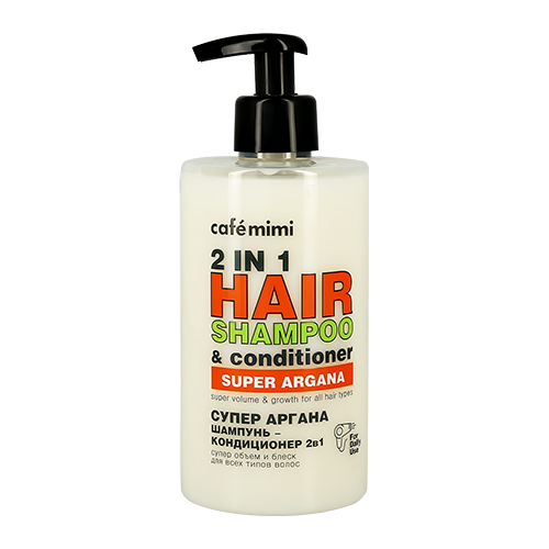 

Шампунь-кондиционер для волос CAFE MIMI СУПЕР АРГАНА 2 в 1 Объем и рост 450 мл