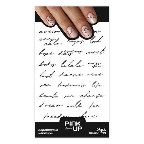 

Наклейки для ногтей PINK UP DECOR BLACK переводные тон 663