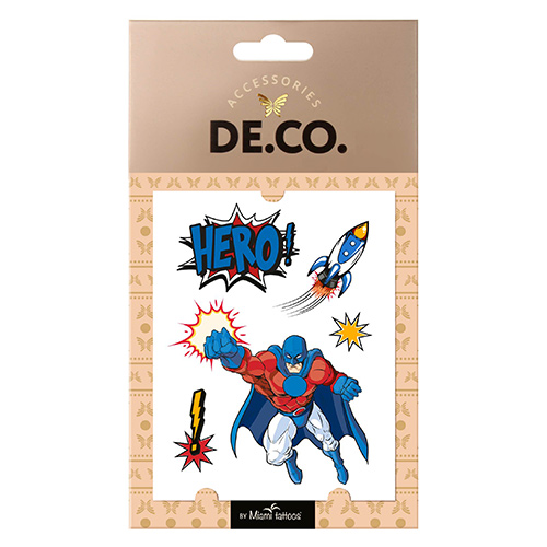 

Татуировка для тела DE.CO. CARTOON by Miami tattoos переводная Hero