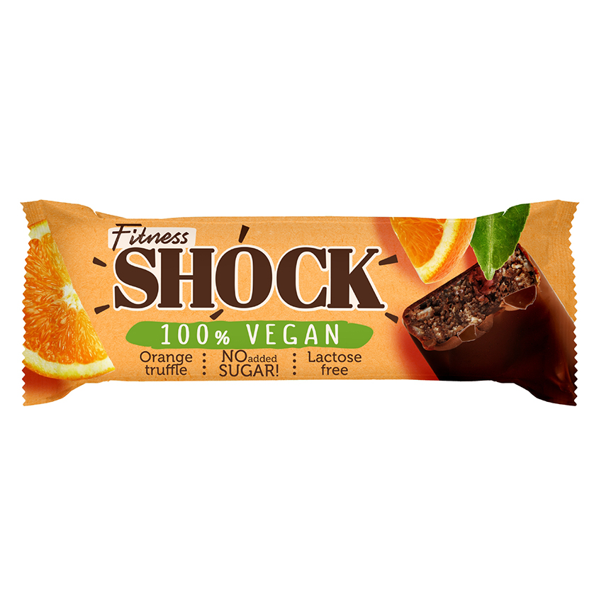 FITNES SHOCK Батончик глазированный FITNES SHOCK VEGAN Апельсин 45 г fitnes shock батончик глазированный fitnes shock шоколад фундук с карамелью 50 г