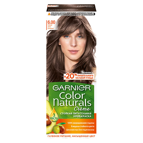 

Краска для волос GARNIER COLOR NATURALS тон 6.0 Глубокий светло-каштановый