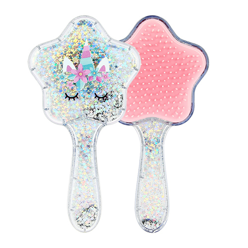 

Расческа для волос MISS PINKY UNICORN серебряная с блестками