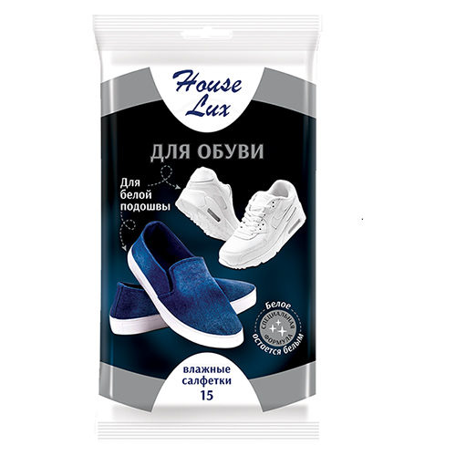 

Салфетки влажные HOUSE LUX для белой подошвы 15 шт