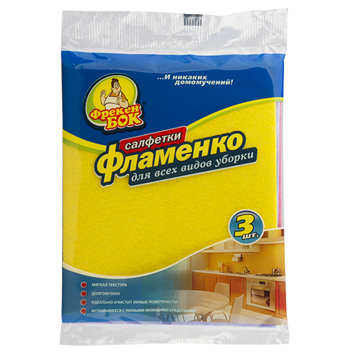 

Салфетка для уборки вискозная ФРЕКЕН БОК Фламенко 3 шт