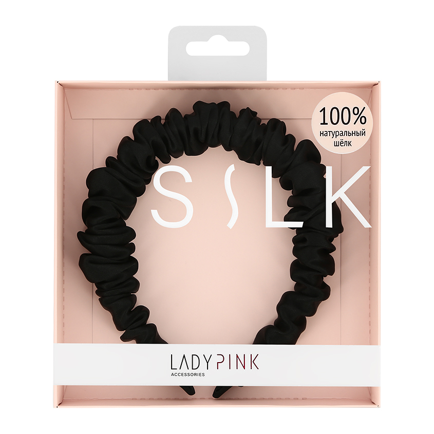 Ободок LADY PINK SILK wide