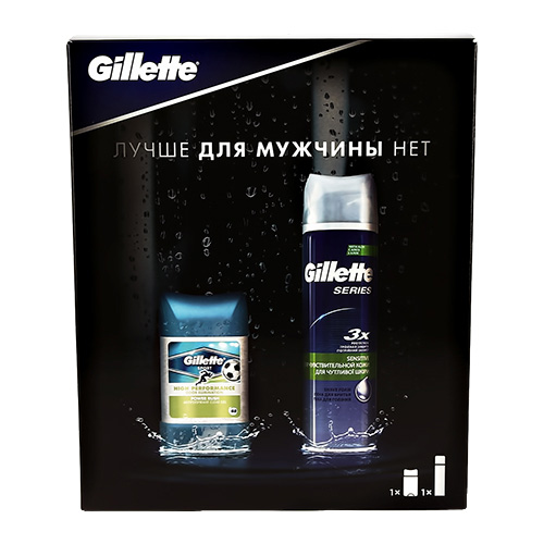 Набор подарочный мужской GILLETTE део-стик 75 мл, пена для бритья 250 мл