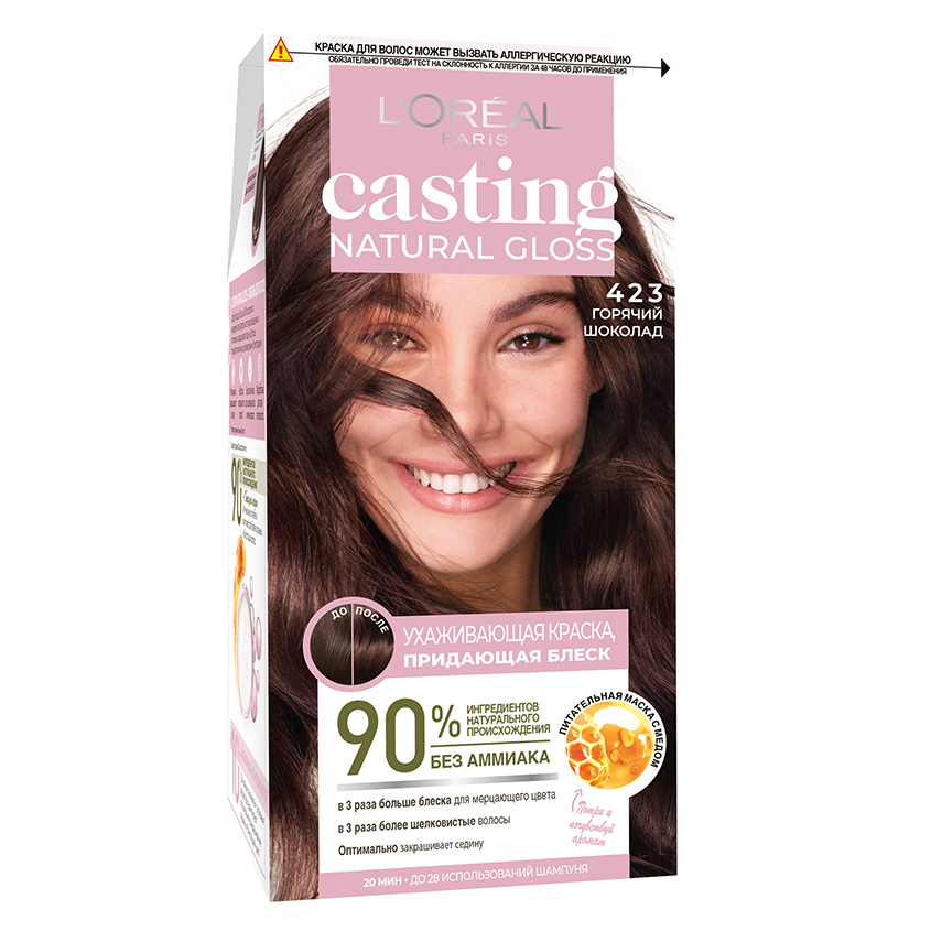 Крем-краска для волос `LOREAL` `CASTING` CREME GLOSS тон 423 (Горячий шоколад)