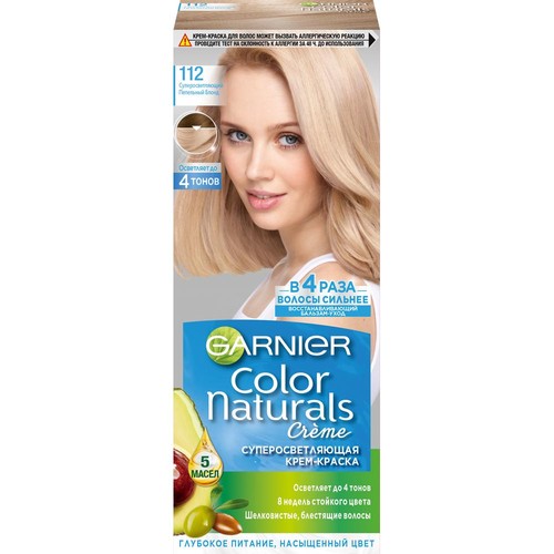 Краска для волос `GARNIER` `COLOR NATURALS` тон 112 (Суперосветляющий жемчужно-платиновый блонд)