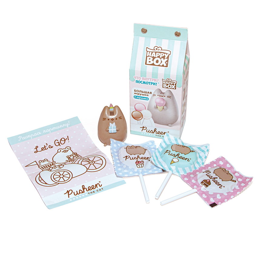 HAPPY BOX Набор HAPPY BOX PUSHEEN фигурка и карамель в коробочке 30 г карамель happy box pusheen с игрушкой в ассортименте 30 г