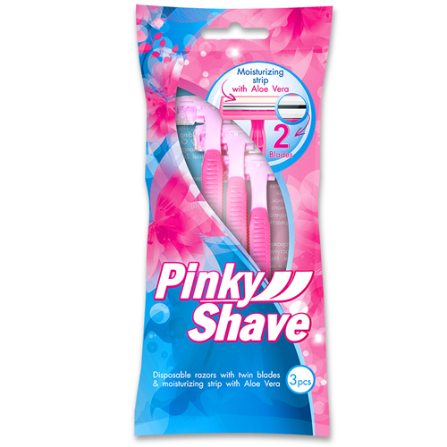 Станок для бритья одноразовый PINKY SHAVE женский с двойным лезвием 3 шт