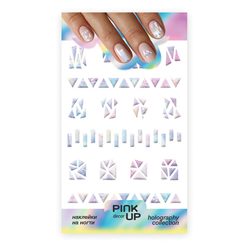

Наклейки для ногтей PINK UP DECOR HOLOGRAPHY переводные тон 647