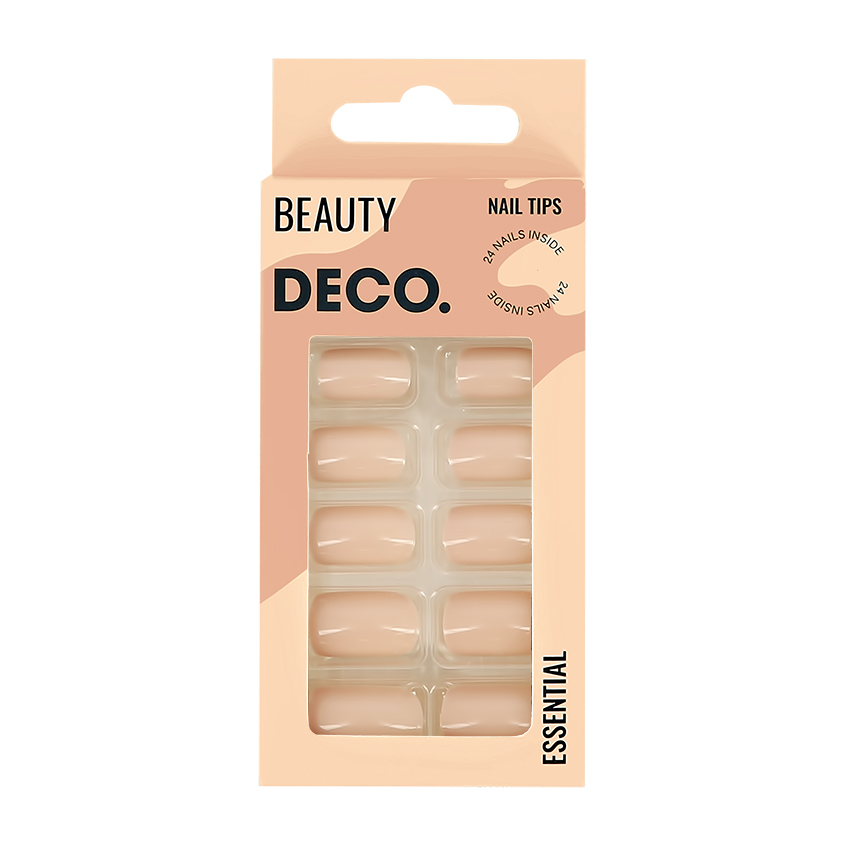 DECO. Набор накладных ногтей с клеевыми стикерами DECO. ESSENTIAL creme 24 шт + клеевые стикеры 24 шт