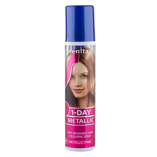 Спрей для волос оттеночный `VENITA` 1-DAY METALLIC тон Metallic Pink (розовый металлик) 50 мл