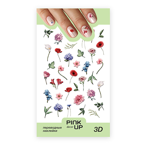 

Наклейки для ногтей PINK UP DECOR 3D переводные тон 768