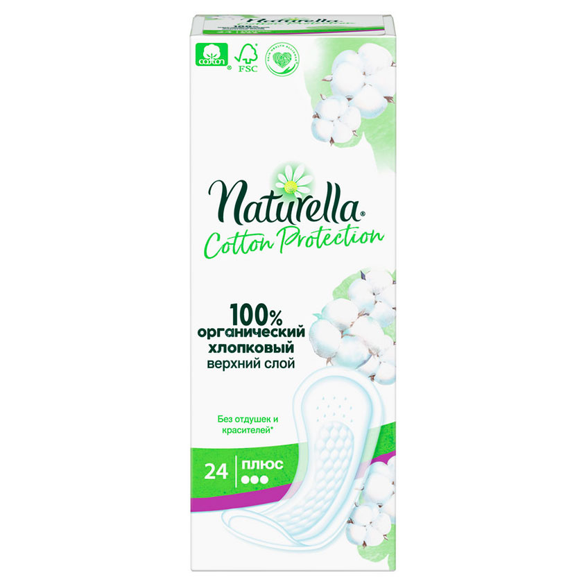 

Прокладки гигиенические NATURELLA COTTON PROTECTION Plus 24 шт