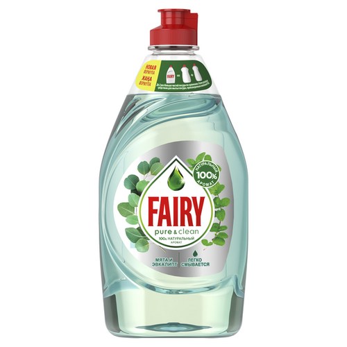 

Средство для мытья посуды FAIRY Pure & Clean, Мята и Эвкалипт 450 мл
