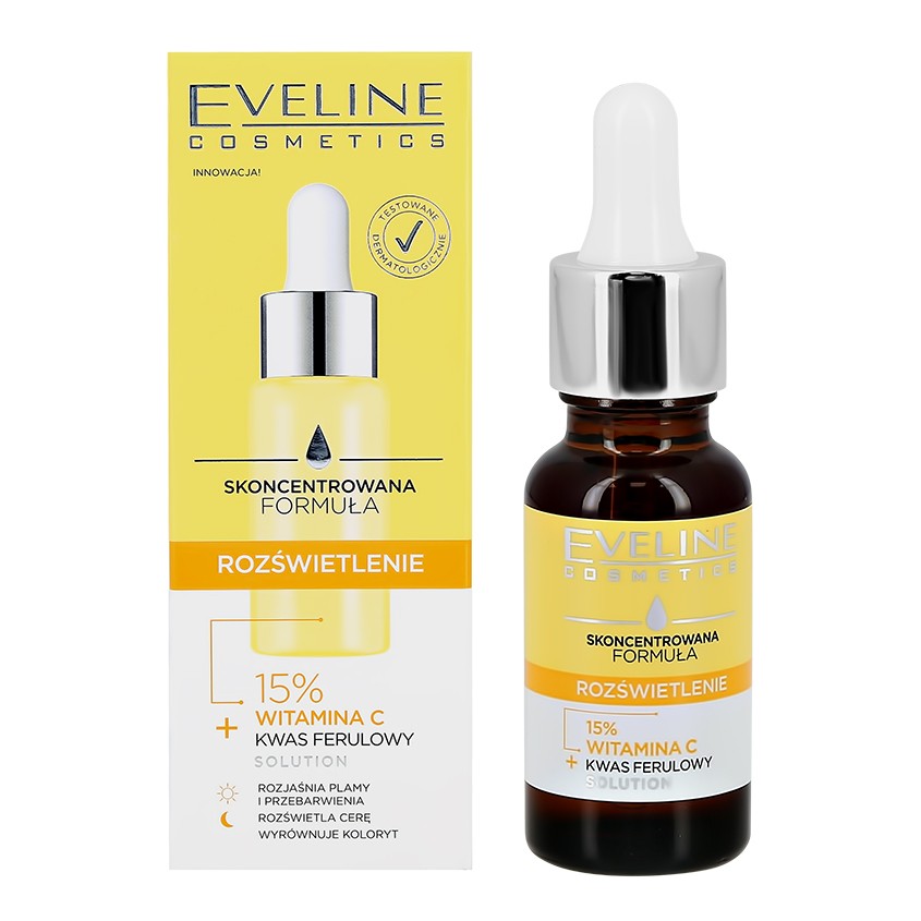 eveline сыворотка для лица eveline с витамином с 15% для сияния кожи 18 мл Сыворотка для лица EVELINE с Витамином С 15% для сияния кожи 18 мл
