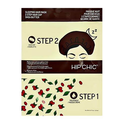 

2-Ступенчатая система ухода за волосами HIP CHIC ночная с маслом ши сыворотка, шапочка 20 мл + 1 шт