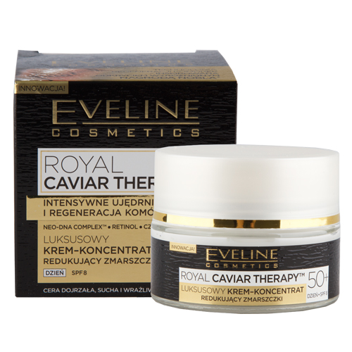 

Крем-концентрат для лица EVELINE ROYAL CAVIAR THERAPY дневной 50+ SPF-8 для активного омоложения 50 мл
