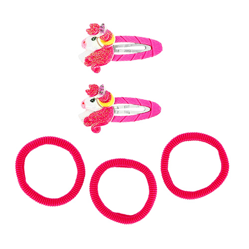 

Набор MISS PINKY резинка 3 шт, заколка 2 шт