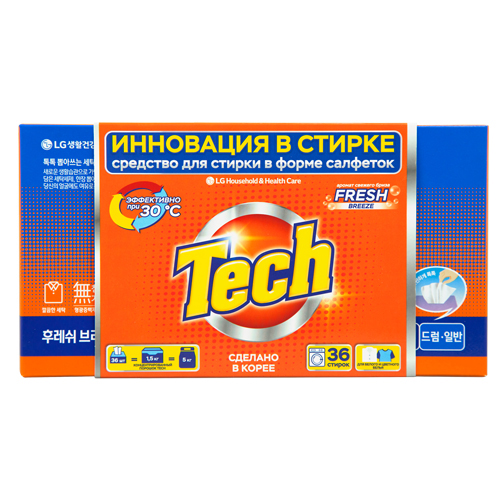 

Средство для стирки TECH Свежий бриз в листах 36 шт
