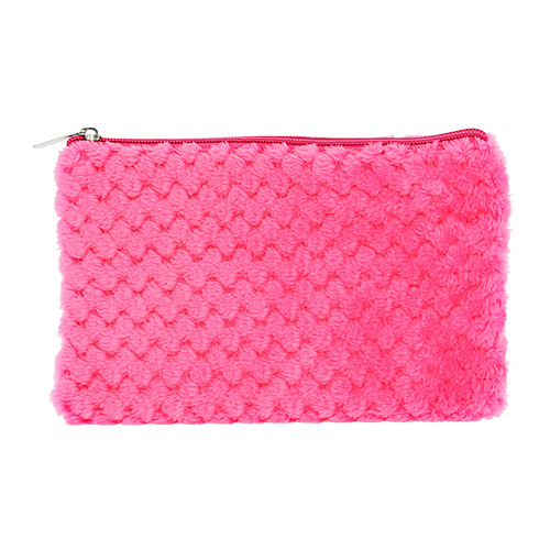 

Косметичка LADY PINK плоская меховая фуксия