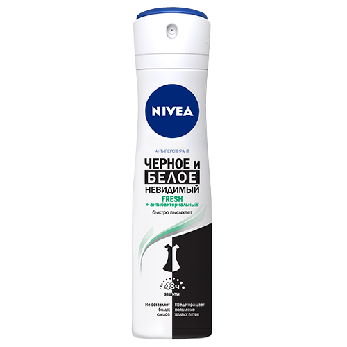 

Део-спрей жен. NIVEA ЧЕРНОЕ И БЕЛОЕ Невидимый Fresh антибактериальный 150 мл