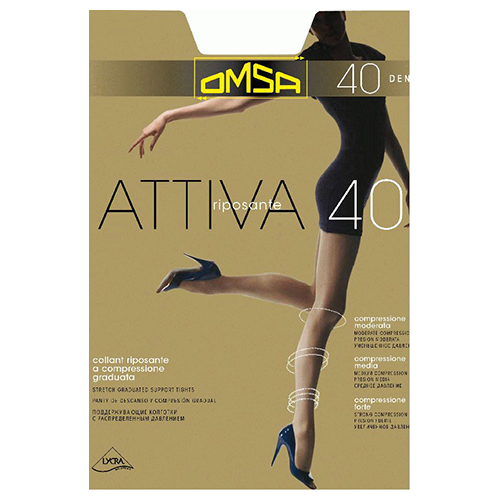 Колготки женские OMSA ATTIVA 40 den Nero р-р 5