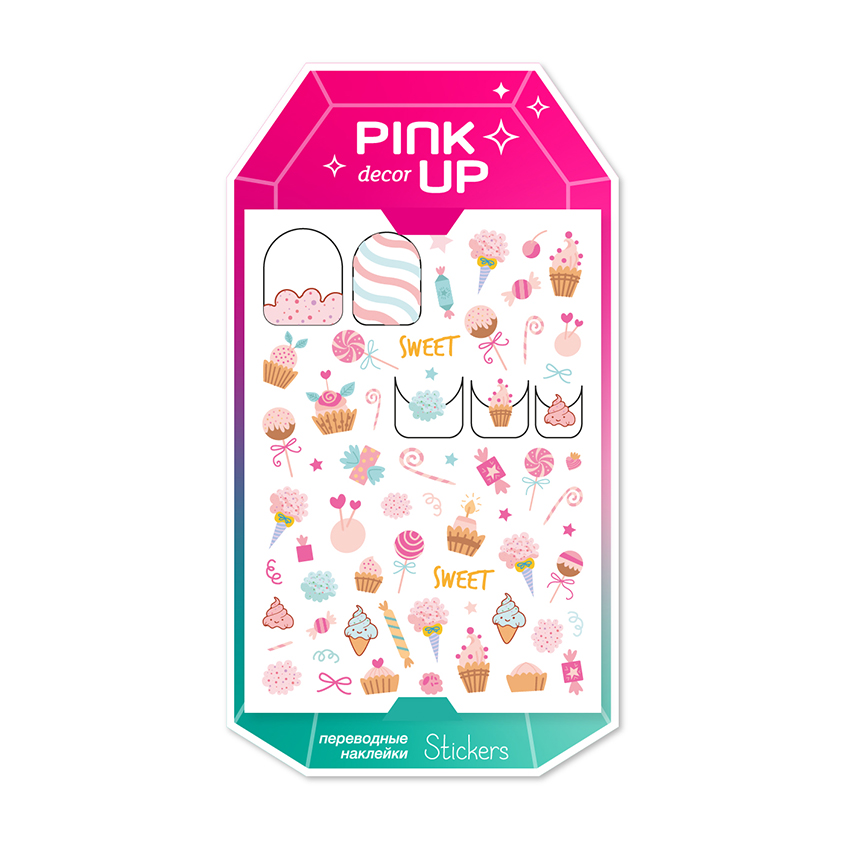 PINK UP Наклейки для ногтей PINK UP DECOR NAIL STICKERS переводные тон 123 5d relief ultra thin nail stickers thin transparent adhesive nail stickers lovely cartoon little monster nail stickers series