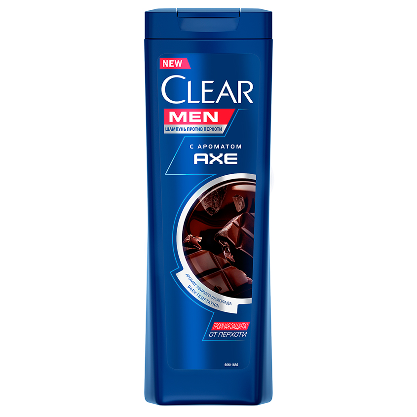 Шампунь для волос CLEAR MEN с ароматом Axe Dark Temptation против перхоти 380 мл