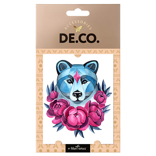 

Татуировка для тела DE.CO. WATERCOLOR STORY by Miami tattoos переводная Florish bear