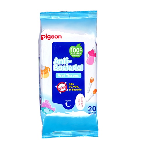 

Салфетки влажные детские PIGEON с антибактериальным эффектом 20 шт