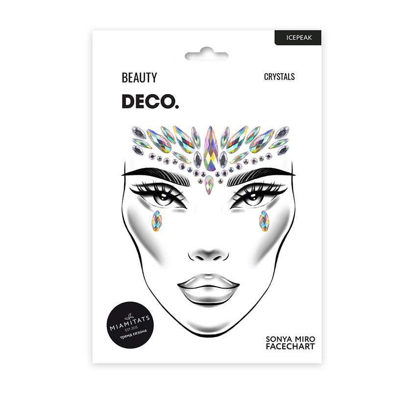 Кристаллы для лица и тела `DECO.` FACE CRYSTALS by Miami tattoos (Icepeak)