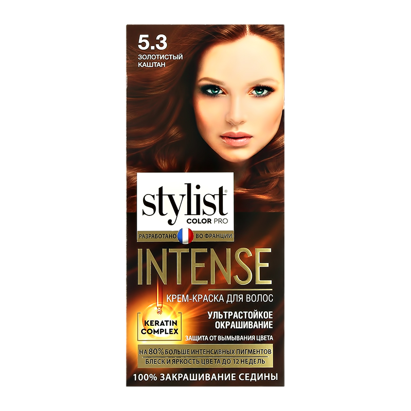 Крем-краска для волос `STYLIST COLOR PRO` INTENSE тон 5.3 Золотистый каштан