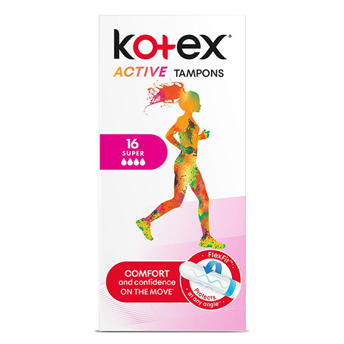 Тампоны KOTEX ACTIVE Super 16 шт тампоны kotex active super 16шт