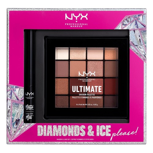 

Набор подарочный женский NYX PROFESSIONAL MAKEUP палетка теней для век, подводка для глаз черная