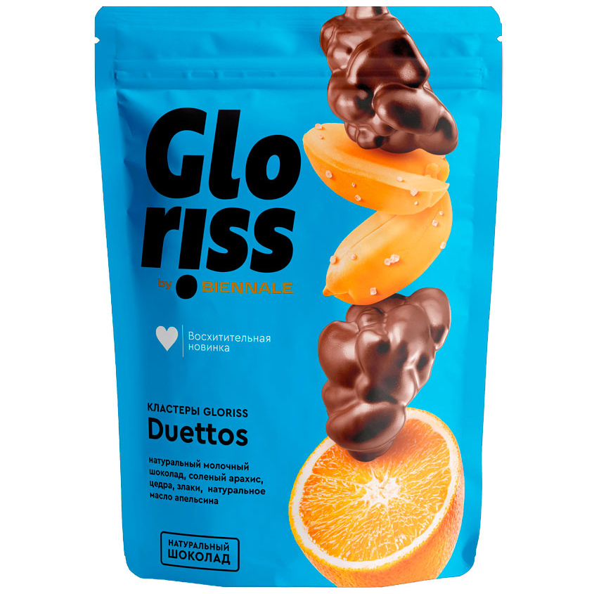 GLORISS Конфеты глазированные GLORISS DUETTOS Duettos 160 г gloriss конфеты глазированные gloriss cocolato gloriss 160 г