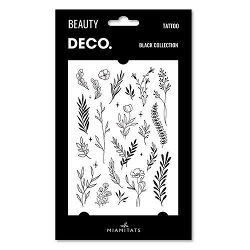 Татуировка для тела `DECO.` BLACK COLLECTION by Miami tattoos переводная (Herbs)