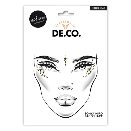 

Кристаллы для лица и тела DECO. FACE CRYSTALS by Miami tattoos Gold star