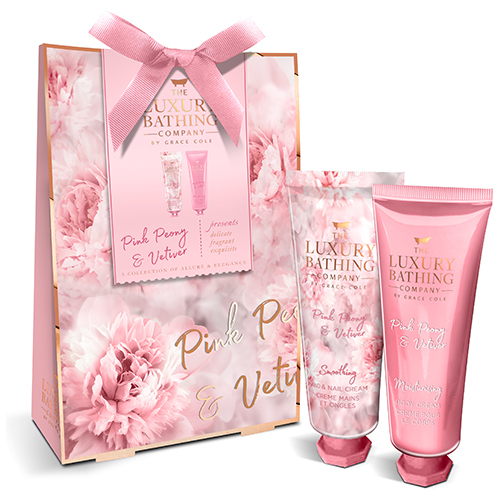 

Набор подарочный женский THE LUXURY BATHING BY GRACE COLE PINK PEONY & VETIVER крем для тела 50 мл, крем для рук и ногтей 50 мл