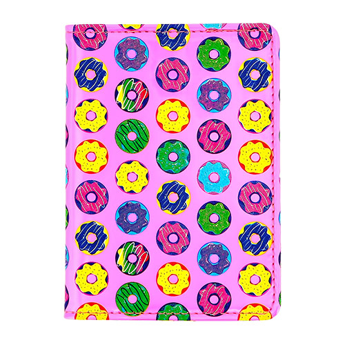 

Обложка для паспорта LADY PINK DONUTS голографическая малиновая