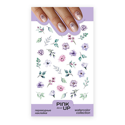 

Наклейки для ногтей PINK UP DECOR 2D переводные тон 716